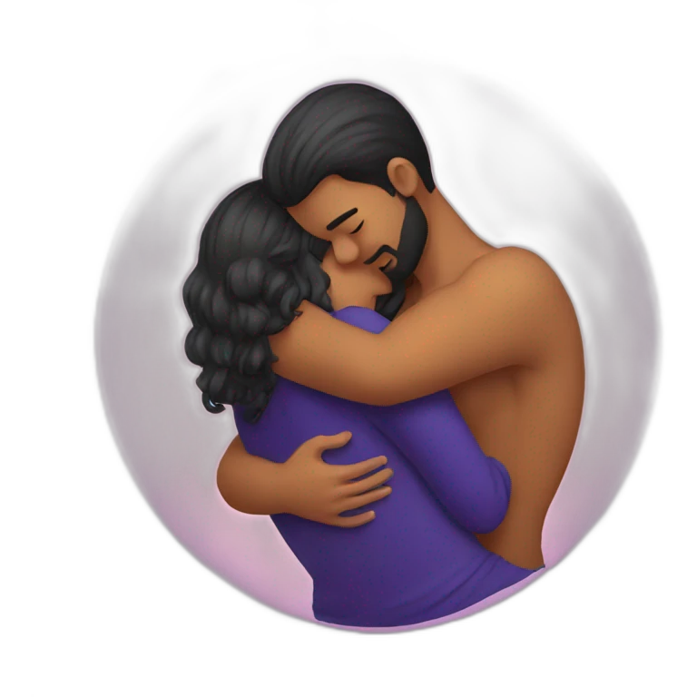 lovers cuddle in ball emoji