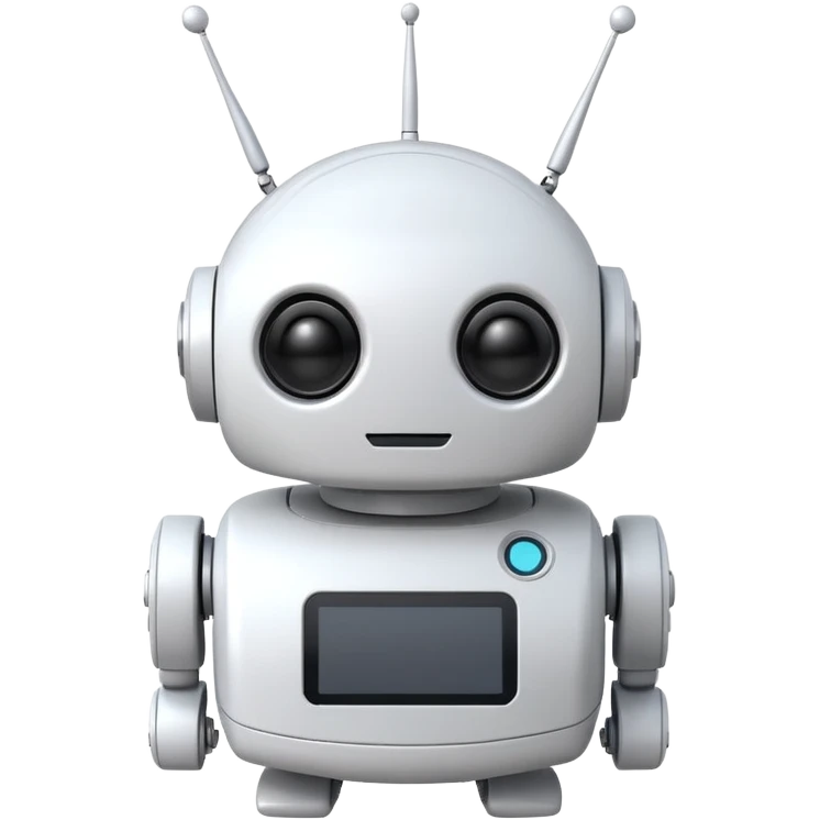robot old cartoon simple kid toy white innocent funny gudget chatGPT round adorable emoji