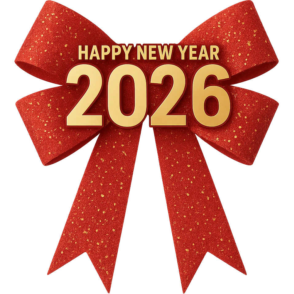 new year 2026 bow ,remove background emoji