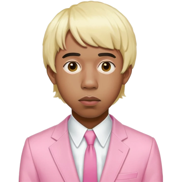 Tyler the Creator with blonde wig and pink suit from IGOR era emoji