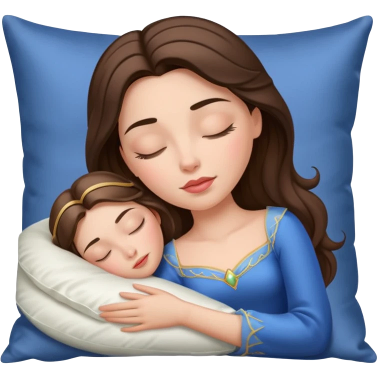 sleeping beauty brunette white girl with a silk pillow emoji