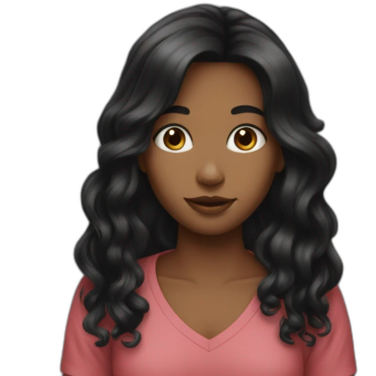 I don’t know girl black long hair emoji