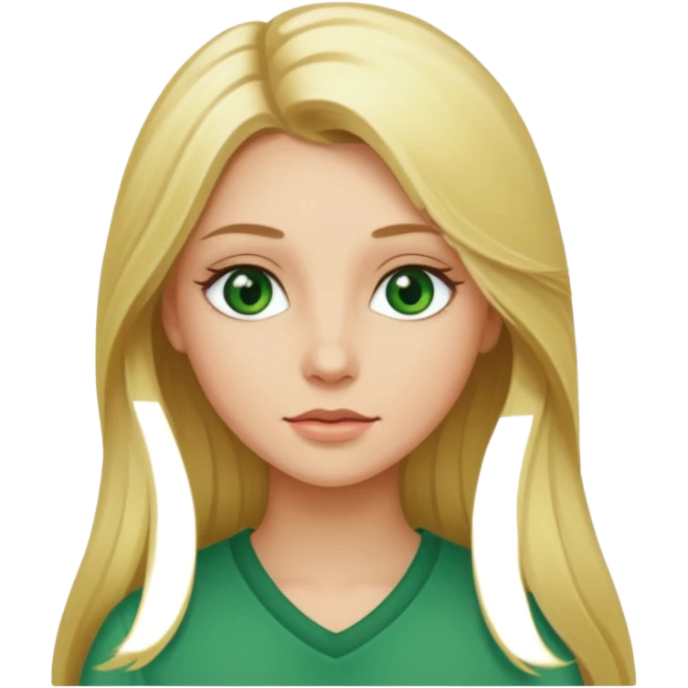 Blonde Long hair girl green eyes emoji