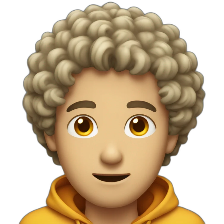 guy with curly hair with a cold emoji