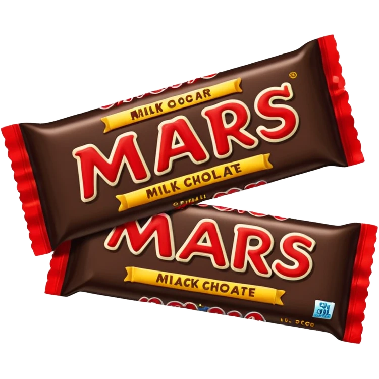 Draw a Mars bar in its classic black wrapper with bold red logo. emoji