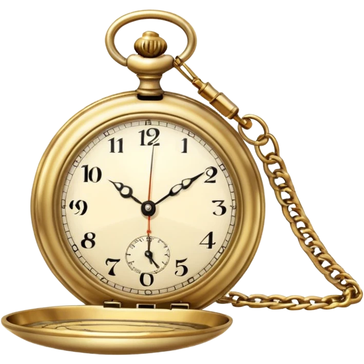 classic gold pocket watch, antique style, chain, minimal, no text emoji
