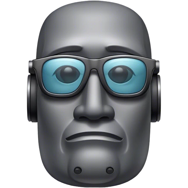 moai and cooling glasses on emoji