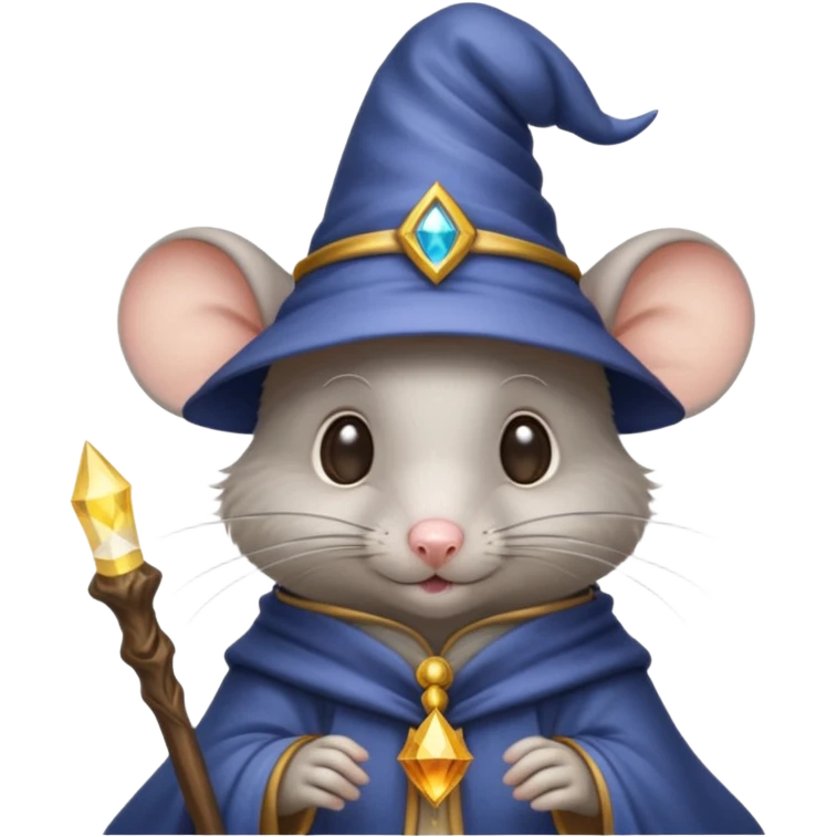 Mouse with wizard hat emoji