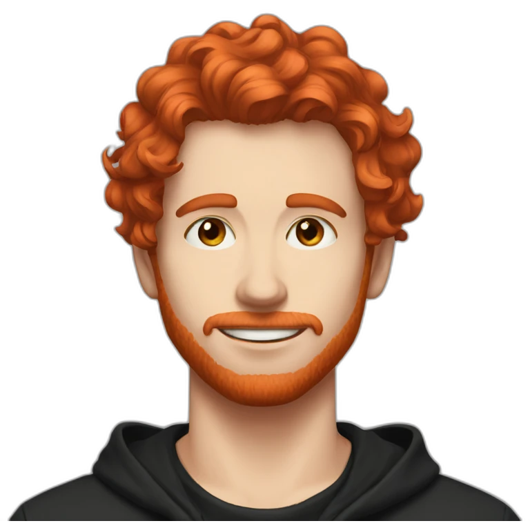 red hair guy white wavy hair black moletom emoji