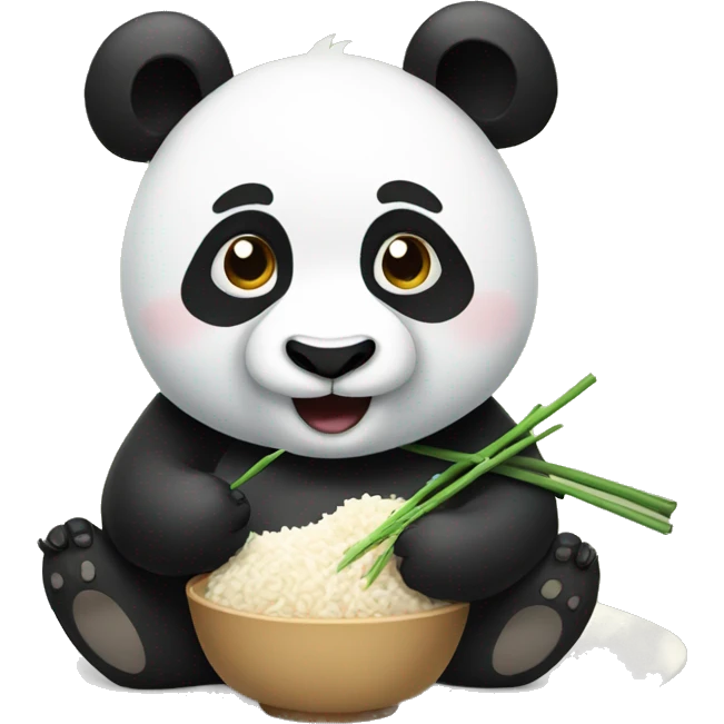 Panda eating rice emoji