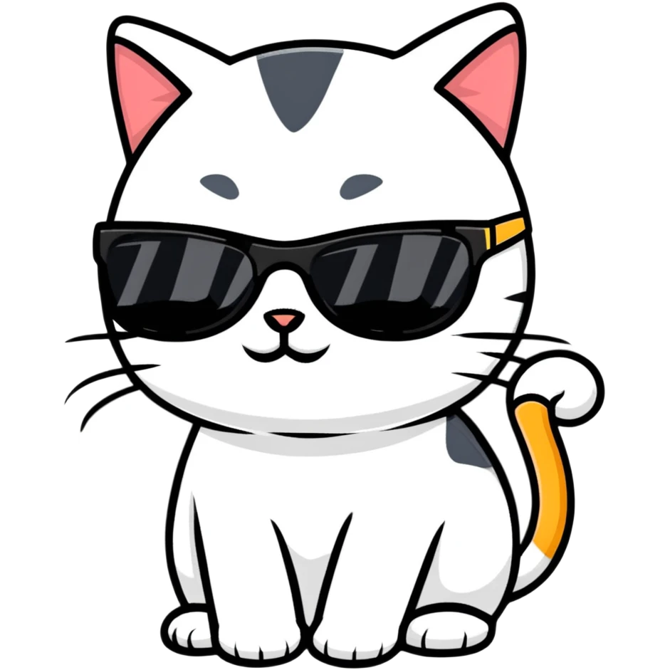 Cat with sunglasses emoji