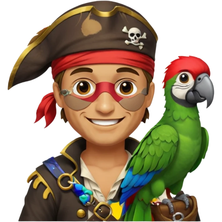pirate and parrot emoji