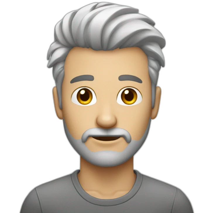 HOMBRE BLANCO PELO GRIS CON CHIVERA emoji