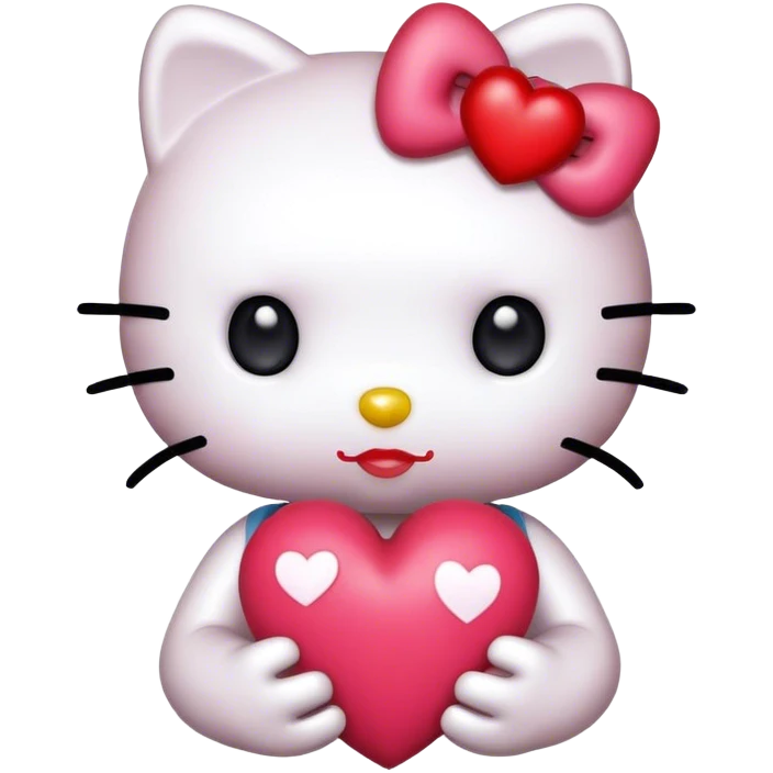 hello kitty with heart emoji