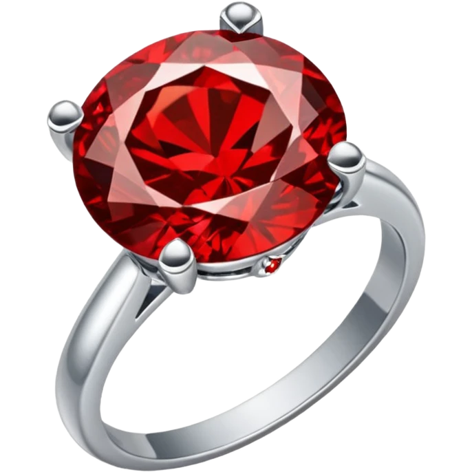 red ring marry red diamond metal prata emoji