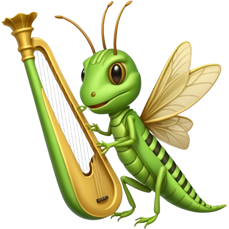 grasshopper playing lyre emoji