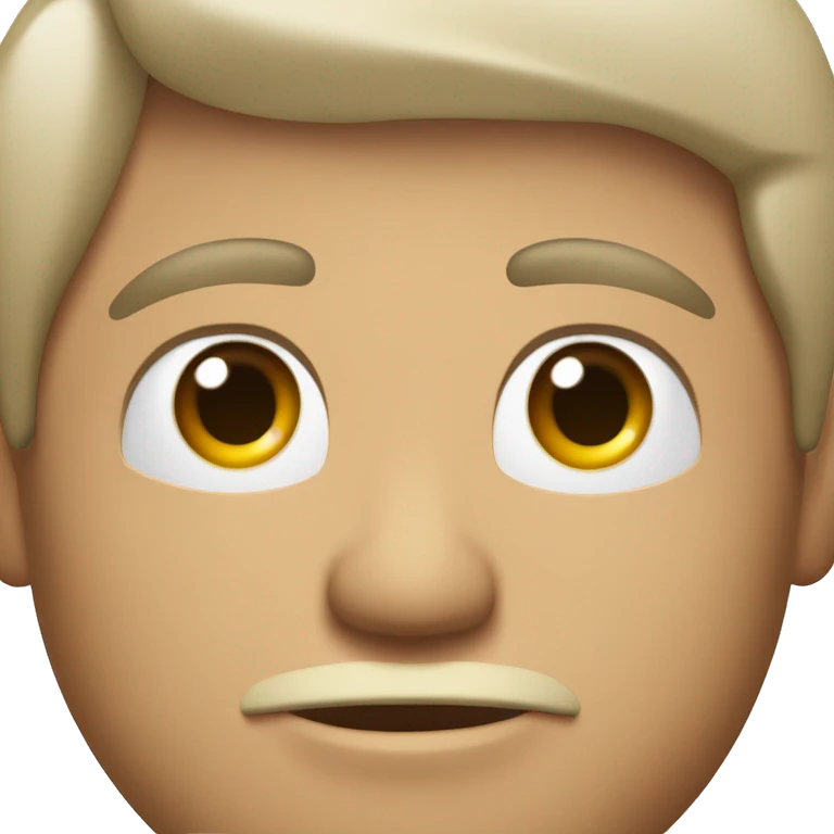 Hombre con pelo corto liso  y con perilla piel blanca ojos claros  emoji