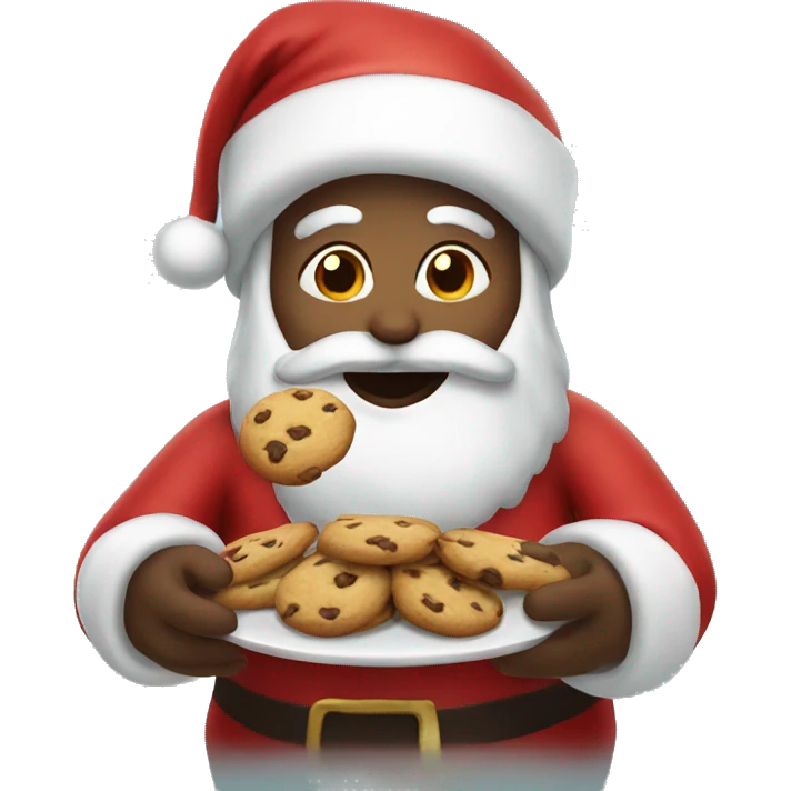 Santa eating cookies emoji