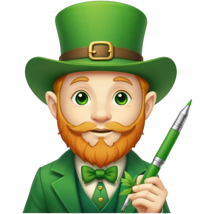 Leprechaun with weed pen emoji