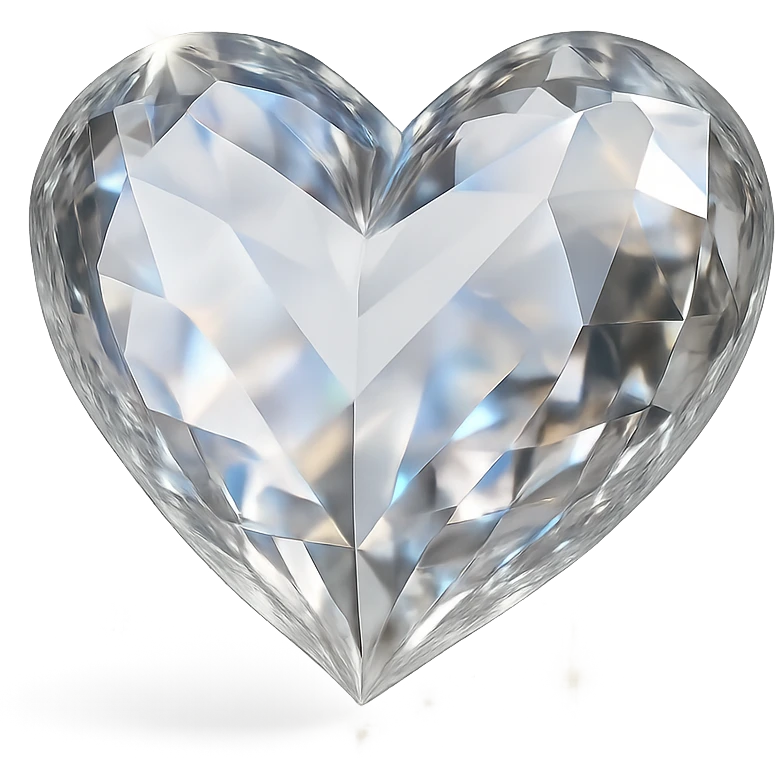 Remove the background, keep the photorealistic crystal heart with sparkles and rainbow reflections, make background transparent. Maintain photorealistic style with sparkles and rainbow reflections on the crystal heart. emoji