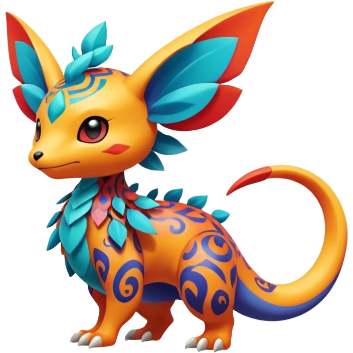 Elemental magical colorful exotic animesque Pokémon-Fakémon-animal-creature emoji