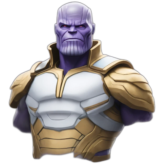 Thanos with "Serene Blue Solo on White"  emoji