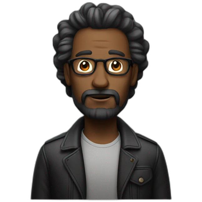 Papa noir avec cheveux emoji