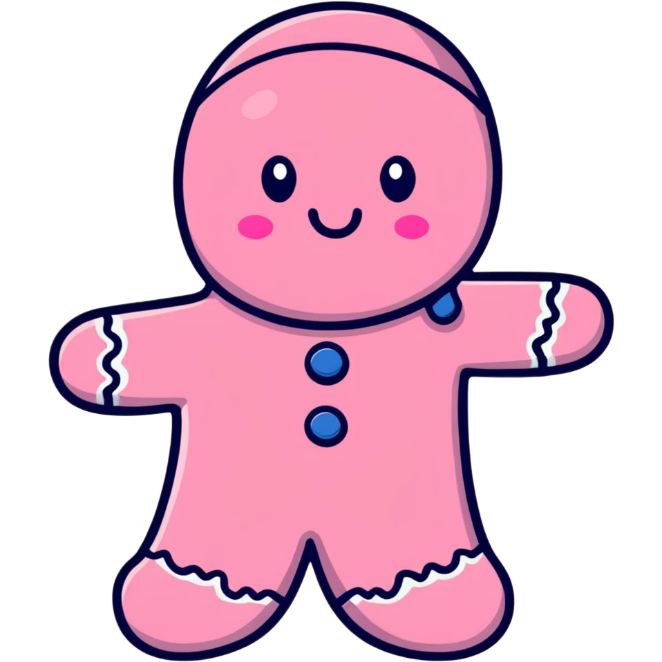 pink gingerbread man emoji