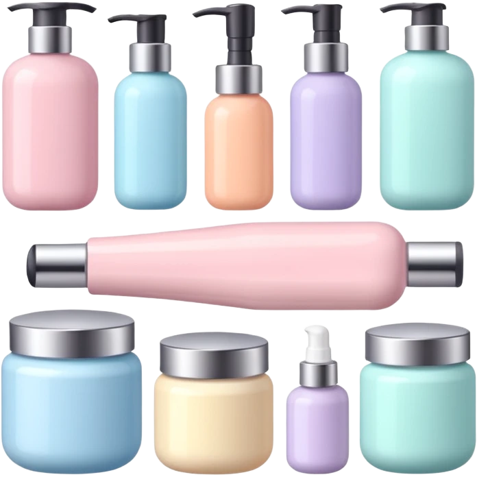 cute pastel colors skin care emoji