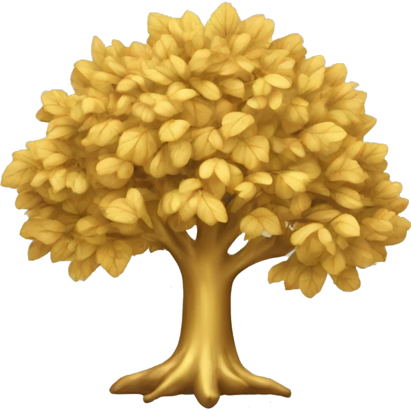 A golden tree with minimal leaves emoji