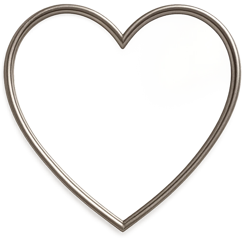 romantic heart-shaped mirror emoji