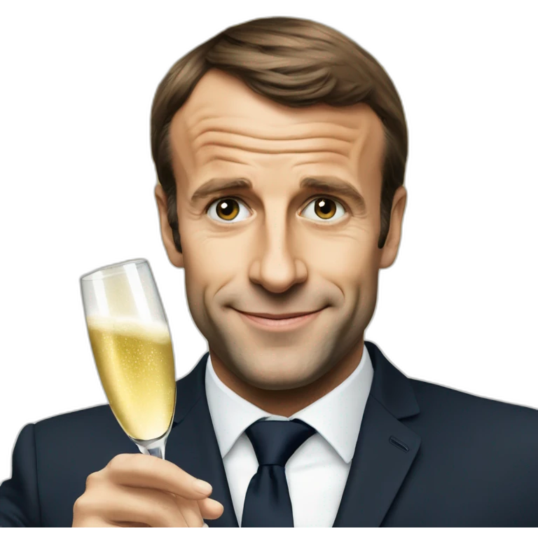 macron qui boit du champagne emoji