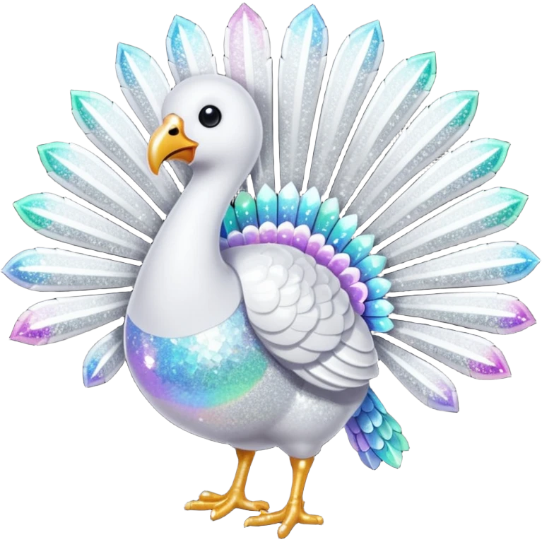 White glitter turkey emoji