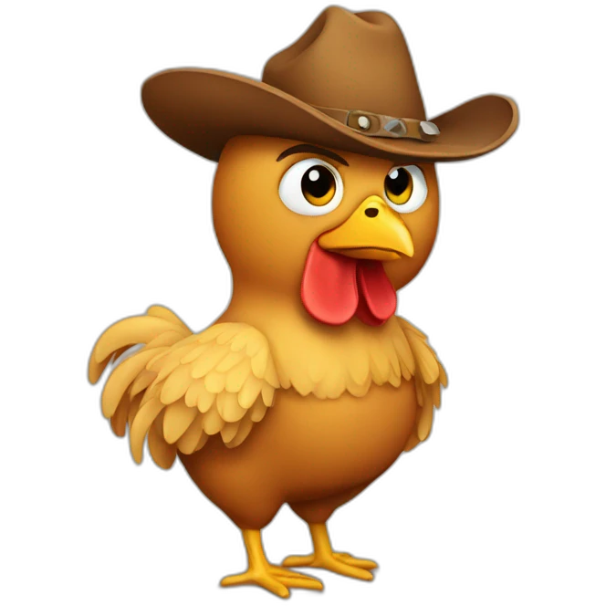 Chicken cowboy emoji