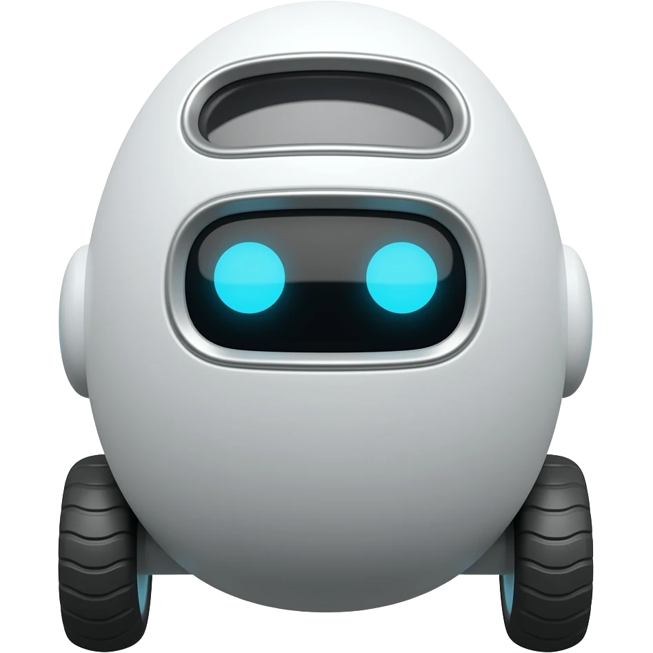 Solid egg shaped delivery robot emoji emoji