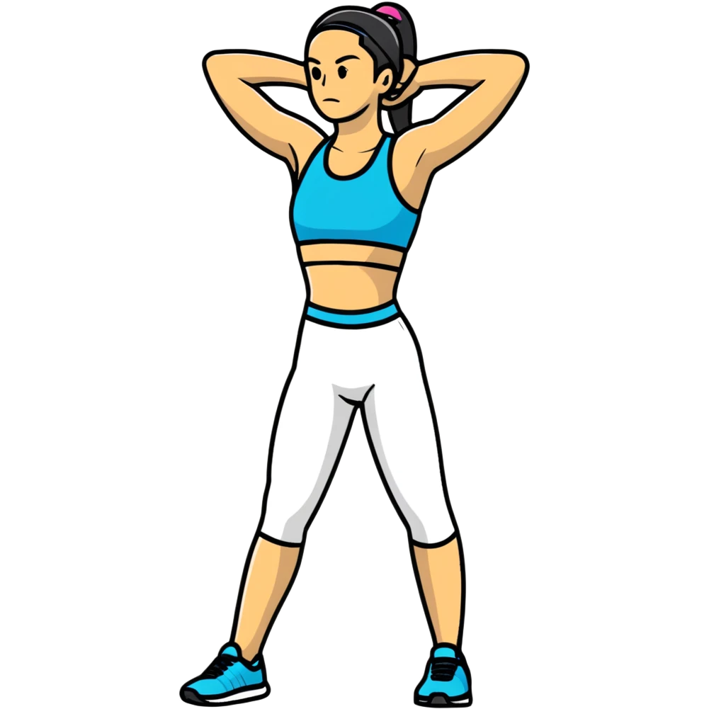 athletic woman exercising in standing position emoji