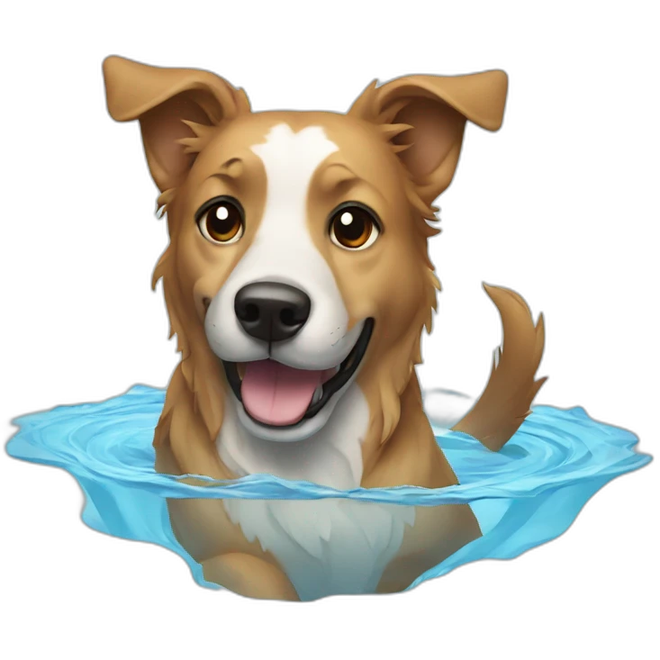 a dog in water emoji