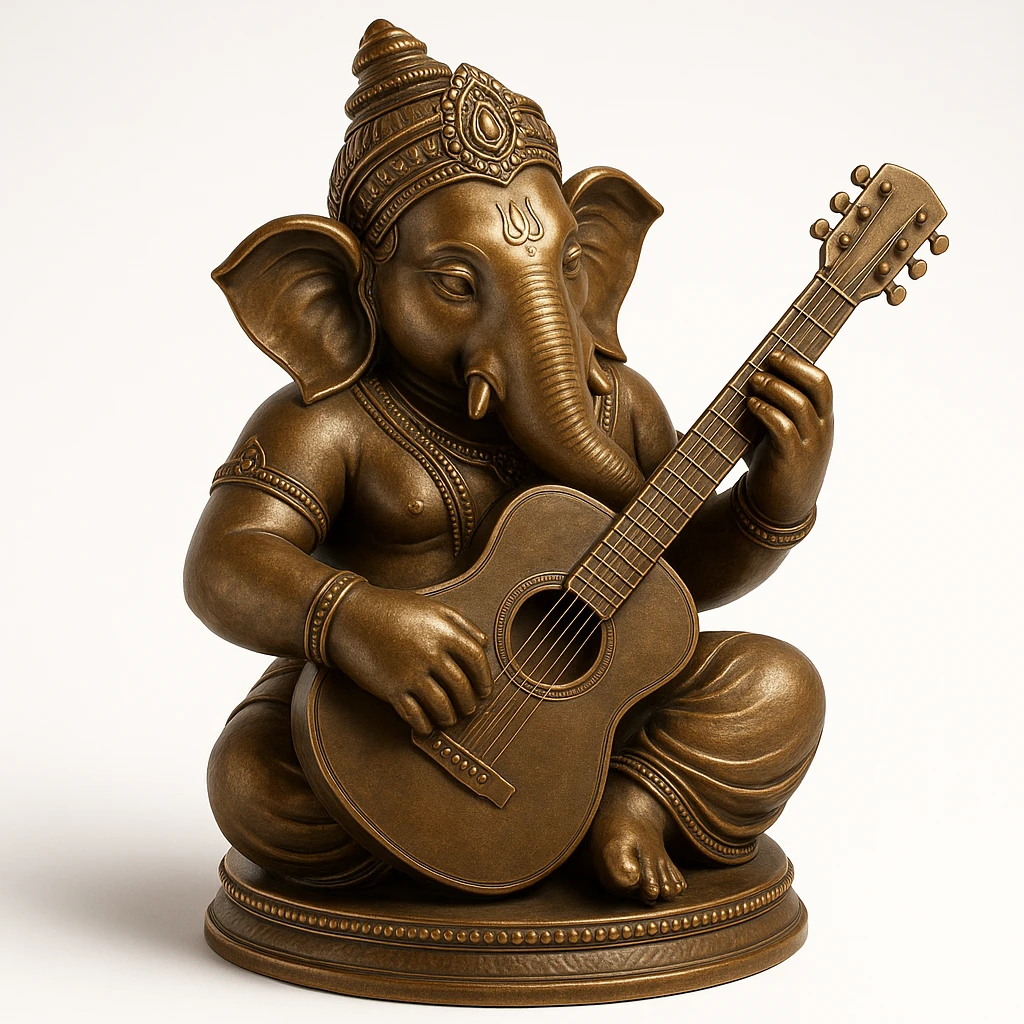 ganesh idol with guitar  emoji