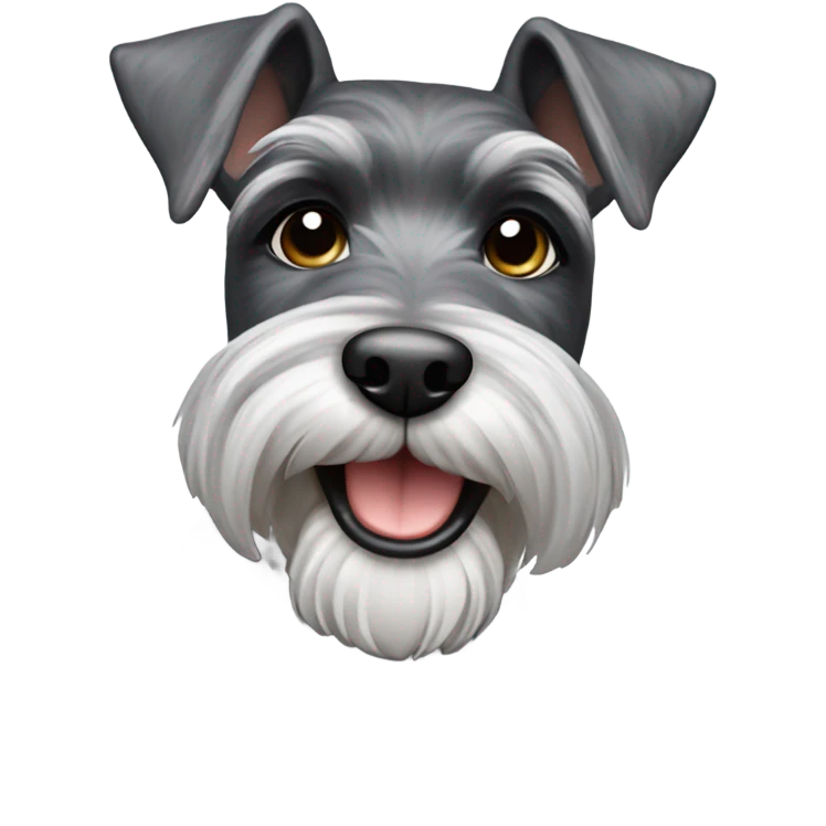 Miniature Schnauzer with a happy face emoji