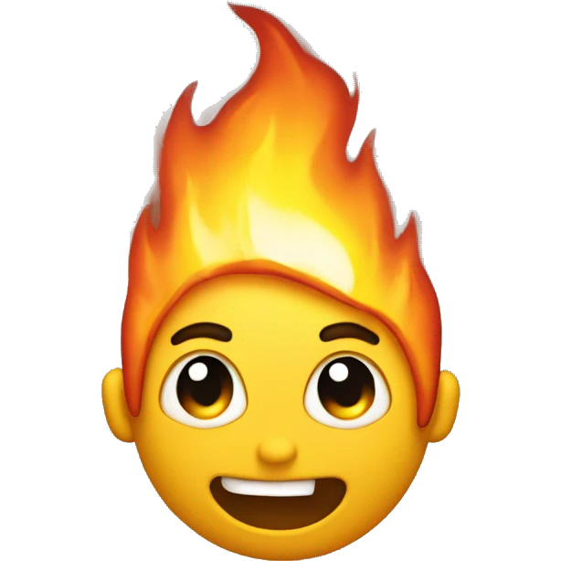 Excited head on fire emoji