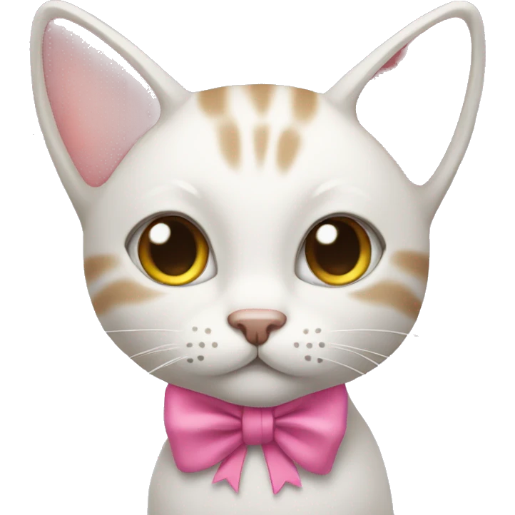 Cat with a pink bow  emoji