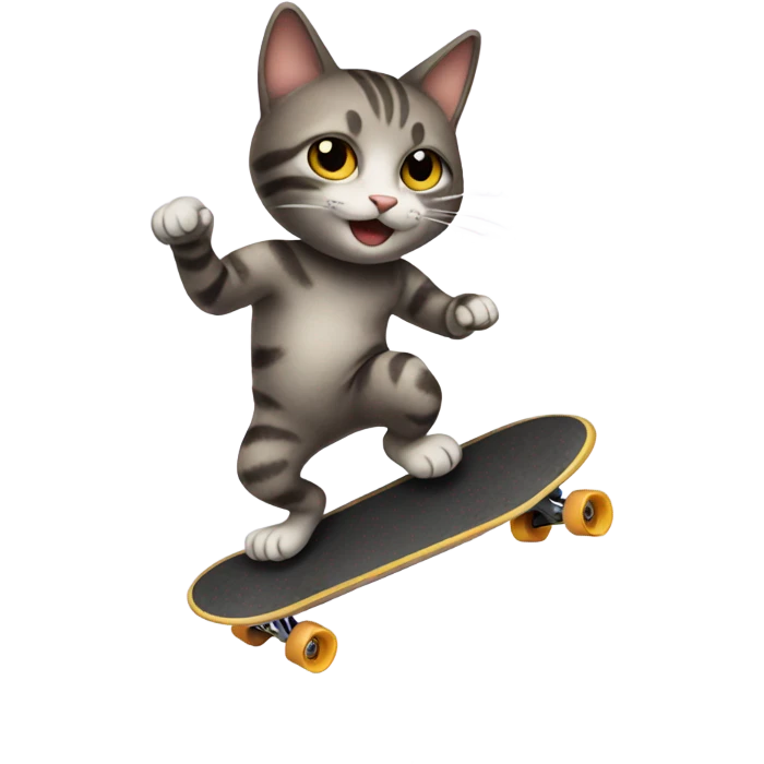 Cat skateboarding  emoji
