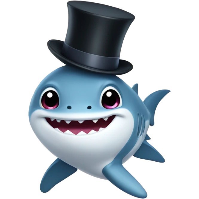 Baby shark with a top hat  emoji