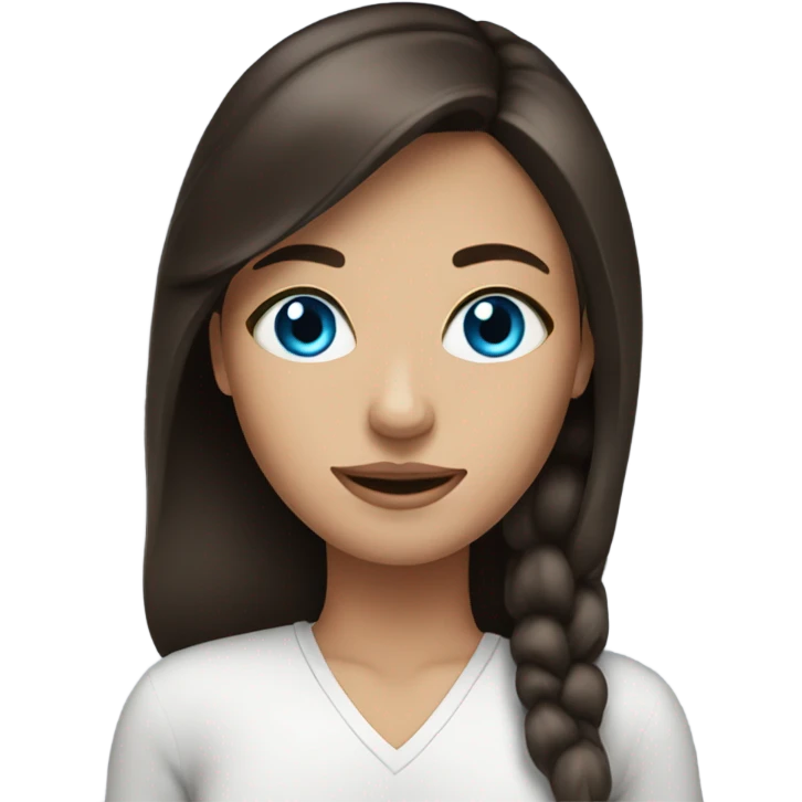Brunette Woman blue eyed emoji
