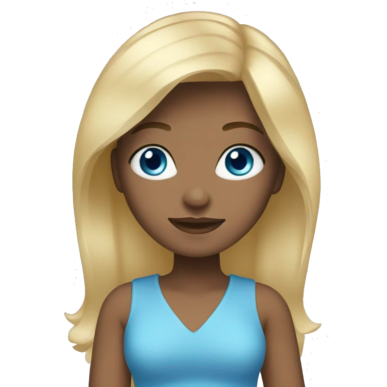 Blonde hair girl blue eyes emoji