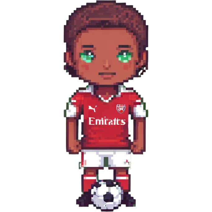 Soccer player in Arsenal red jersey emoji