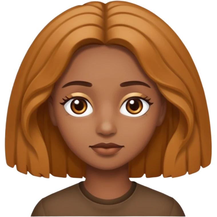 branca, olhos hazel, franjnha, pequenas sardas, cabelo castanho escuro, cabelo medio  emoji