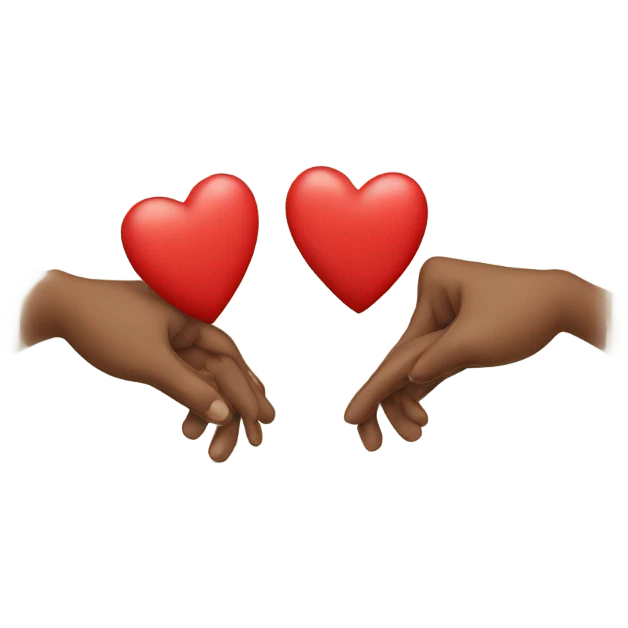 Two red hearts holding hands emoji