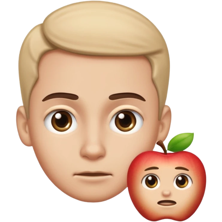face with raised eyebrow, wide eyes, half-smile, nervous about the future but rolling with it, Apple iMessage emoji style emoji