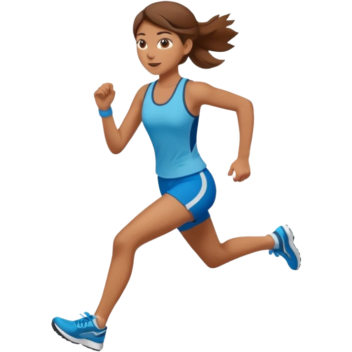 Brown haired girl on a run emoji